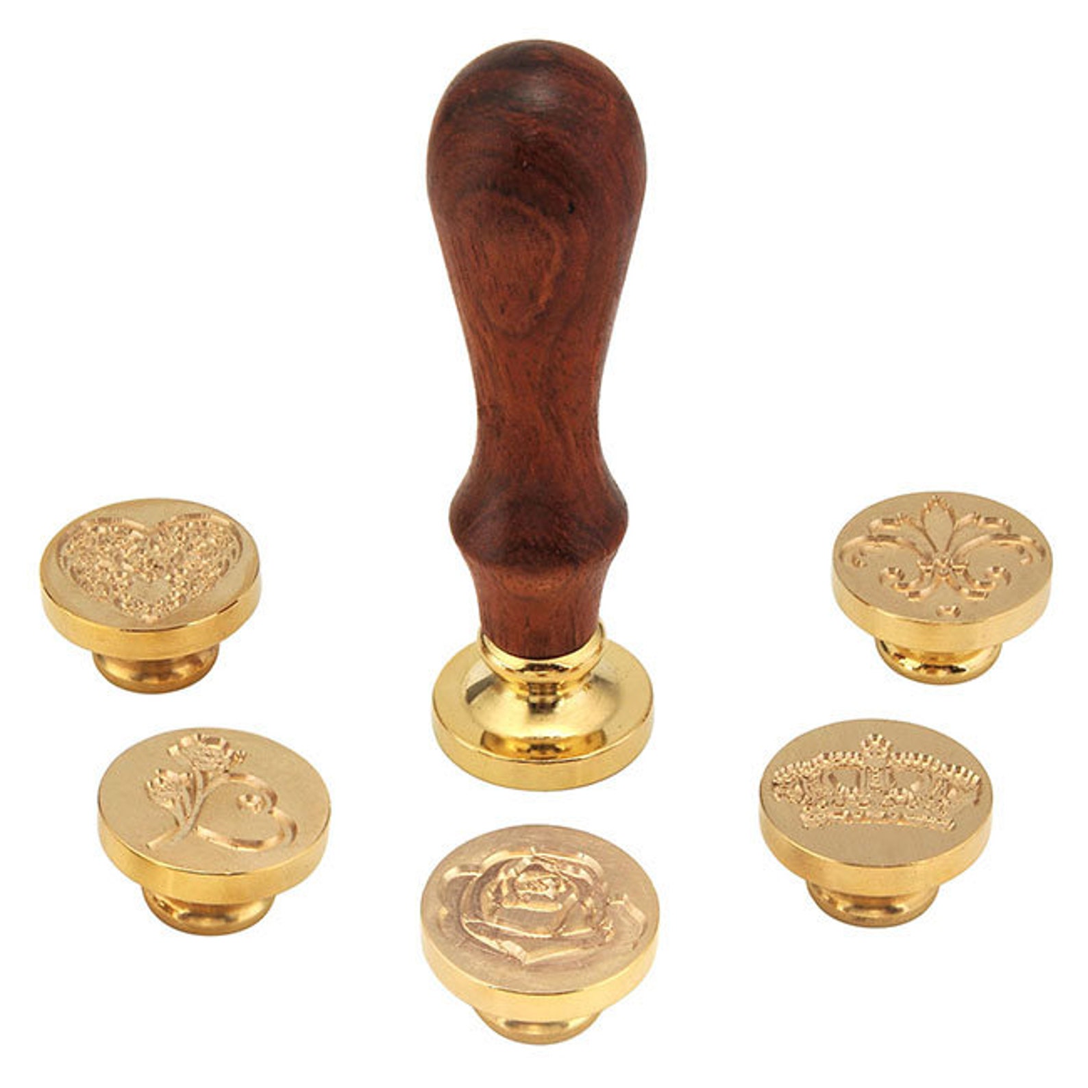 6 Pieces Wax Seal Stamp Set/ Rose Wax Seal/ Royal Crown Seal Etsy