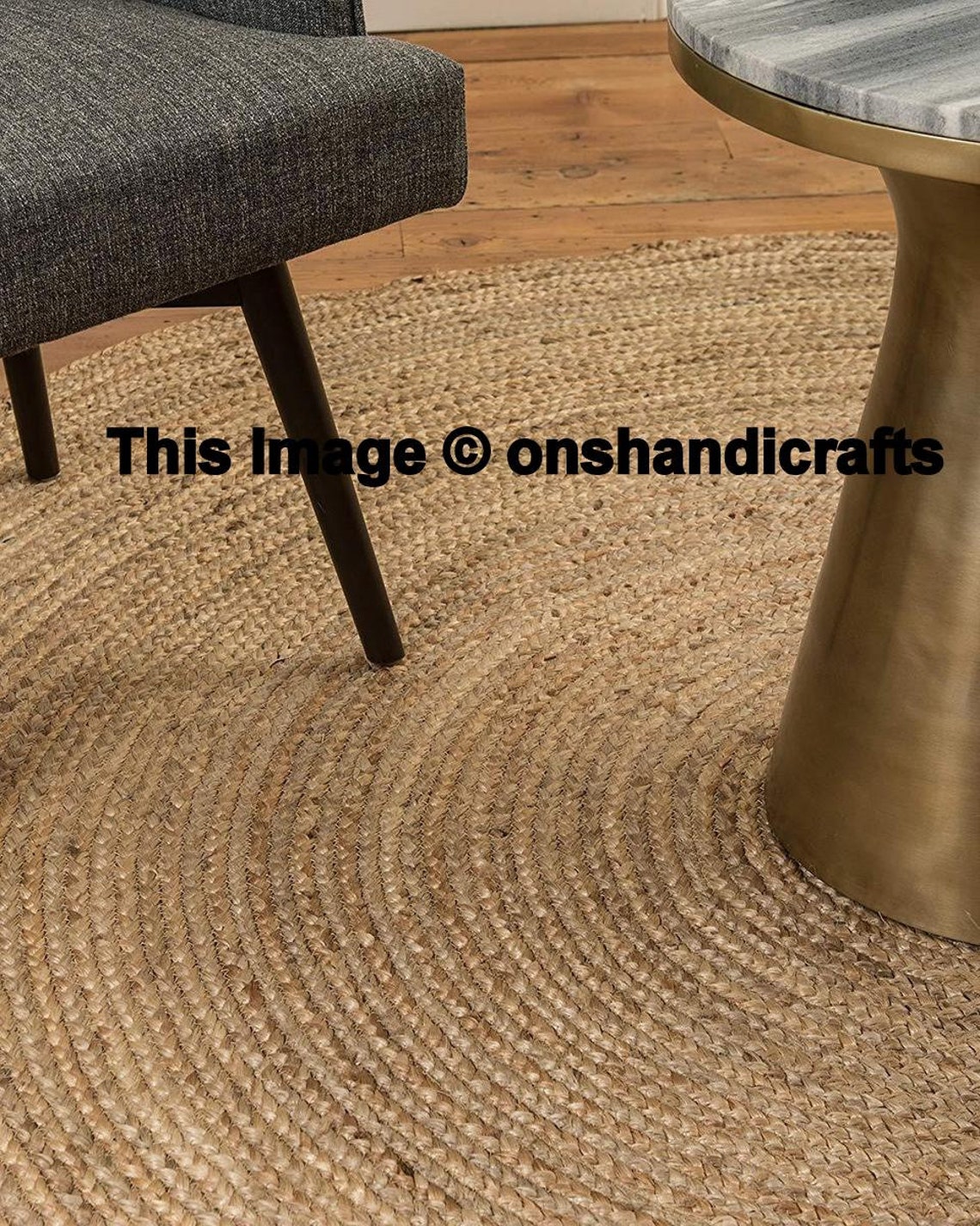 Natural Jute Round 3x3 Feet Rug. Free Express Shipping Etsy