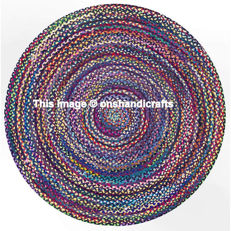 Extra große geflochtene Chindi Runde Teppiche Esszimmer | Etsy