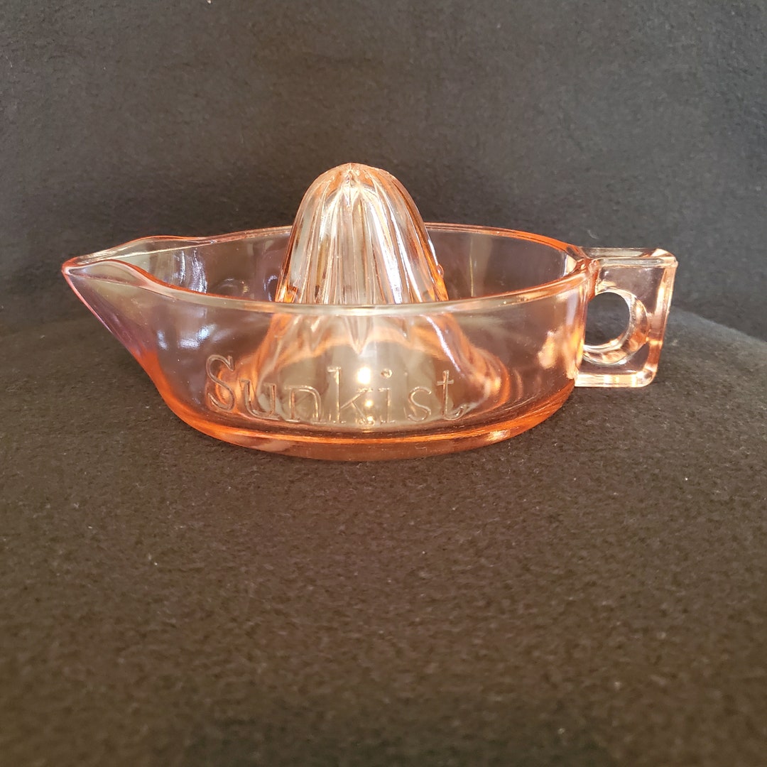 Vintage 1940's Sunkist Citrus Juicer Reamer Pink Depression Glass REF