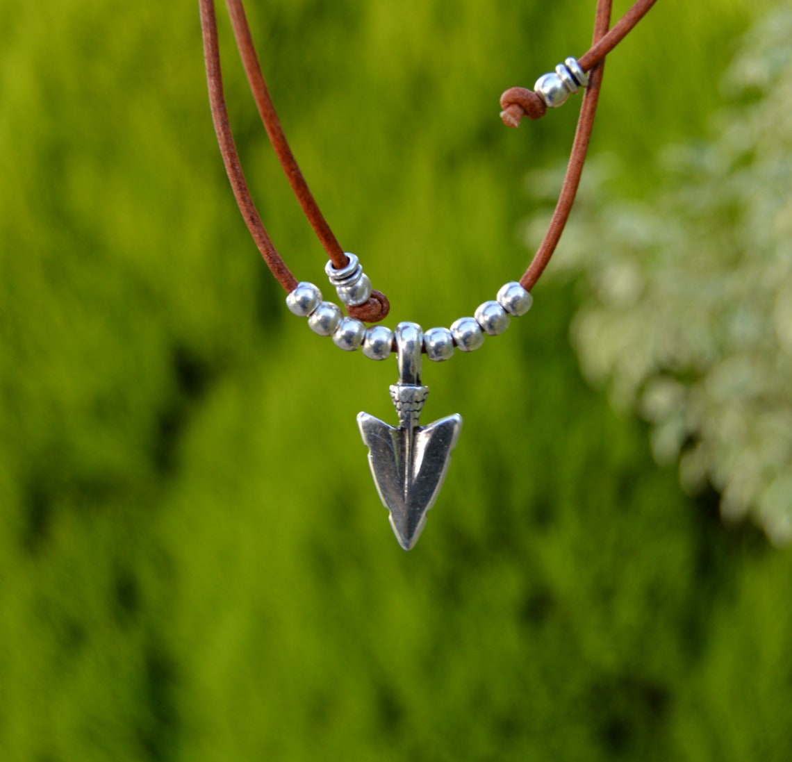 Arrow Head Necklace Adjustable Choker Cord Necklace Mens or Etsy
