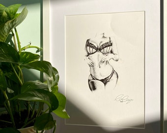 Original Self Portrait Illustration A3