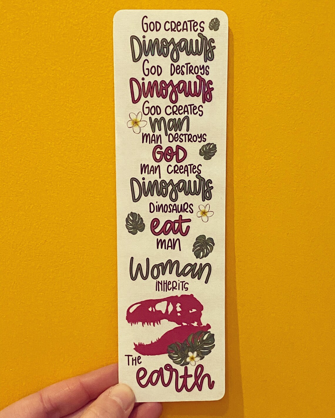 Jurassic Park Quote Bookmark | Etsy
