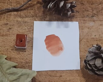 Aquarelle Artisanale faite à la main - Ocre Rouge - Qualité Fine Artiste - Pour la peinture et la calligraphie - Collection Terre