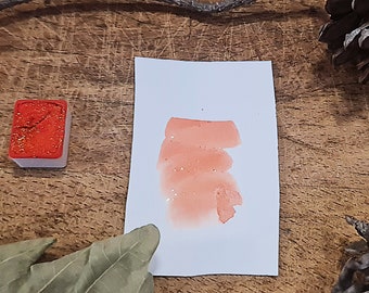 Aquarelle Artisanale faite à la main - Citrouillette Sparkle- Qualité Fine Artiste - Pour la peinture et la calligraphie - Orange