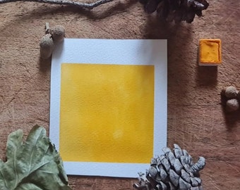 Aquarelle Artisanale faite à la main - Tournesol - Pour la peinture et la calligraphie - Teinte de orange - Collection botanique - Jaune