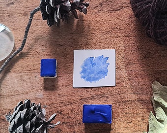 Aquarelle Artisanale faite à la main - Bleu Outremer - Pour la peinture et la calligraphie - Teinte de violet - Collection océanique - Mer