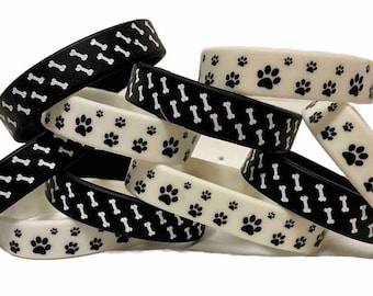 10 PUPPY BRACELETS Bone Paws Birthday Party Wristbands DOG Children Party