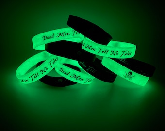 10 Pirates BRACELETS Birthday Party Wristbands Dead Men Tell No Tales Pirates of the Caribbean
