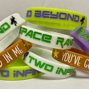 8 Toy Story BRACELETS Birthday Party Wristbands Woody Buzz Lightyear TWO TATTOOS