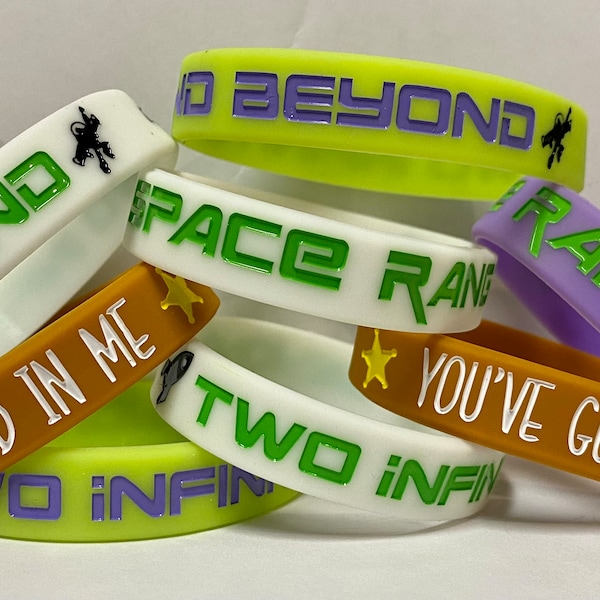 8 Toy Story BRACELETS Birthday Party Wristbands Woody Buzz Lightyear TWO TATTOOS