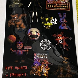 13 Five Nights at Freddy’s VINYL STICKER SEITE Geburtstagsparty Foxy Springtrap