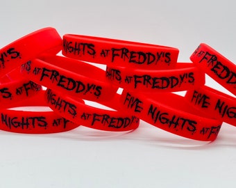 10 Five Nights at Freddy’s BRACELETS Birthday Party WRISTBANDS FNaF Red