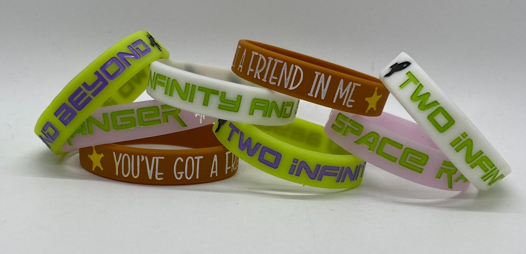 8 Toy Story BRACELETS Birthday Party Wristbands Woody Buzz Etsy