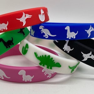 DINOSAUR BRACELETS TATTOOS Birthday Party Wristbands T-Rex Children Party