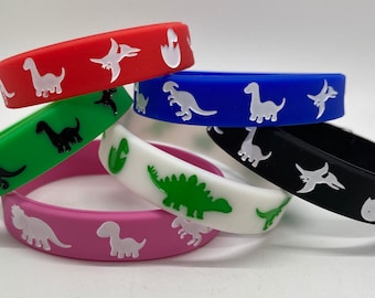 DINOSAUR BRACELETS TATTOOS Birthday Party Wristbands T-Rex Children Party