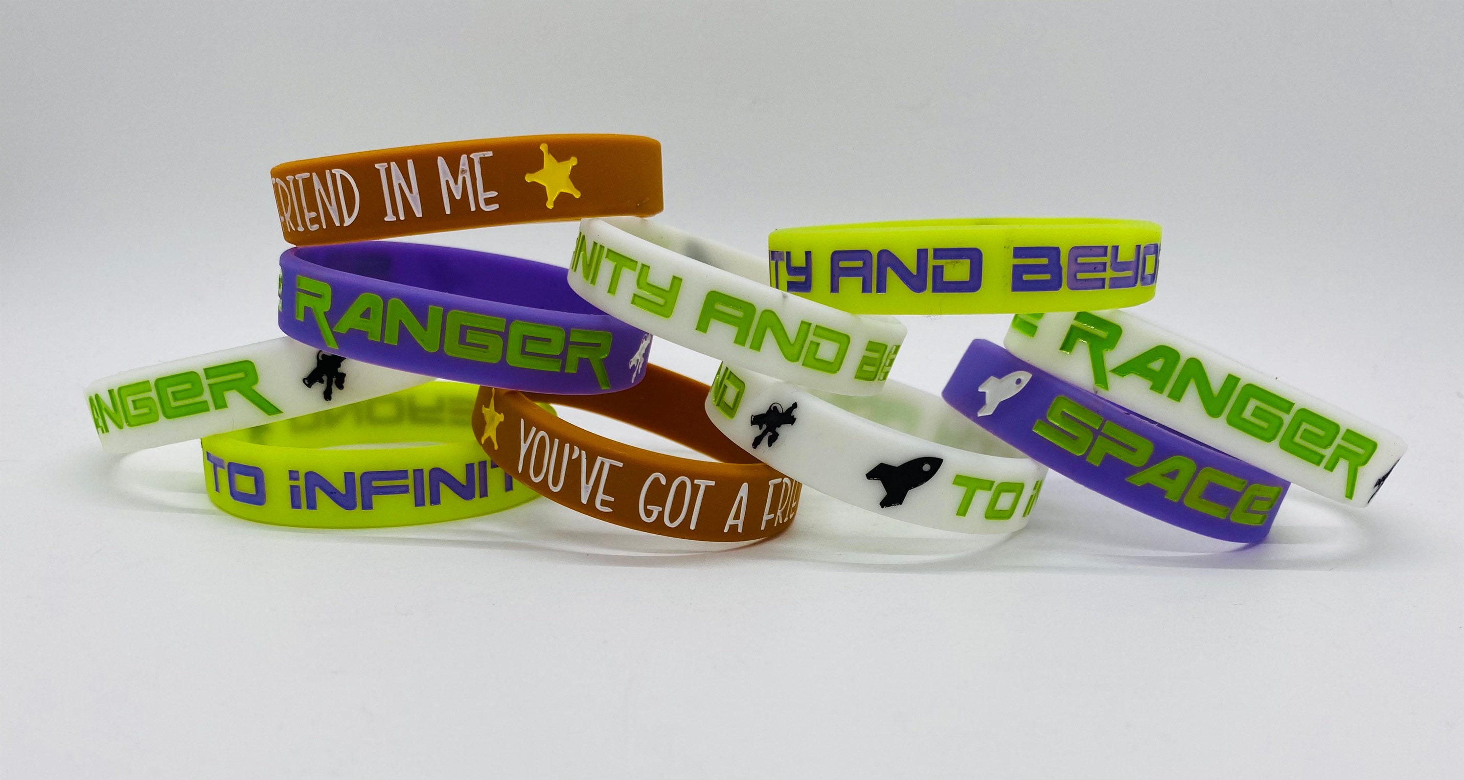 10 TOY STORY BRACELETS Birthday Party Wristbands Woody Buzz Etsy