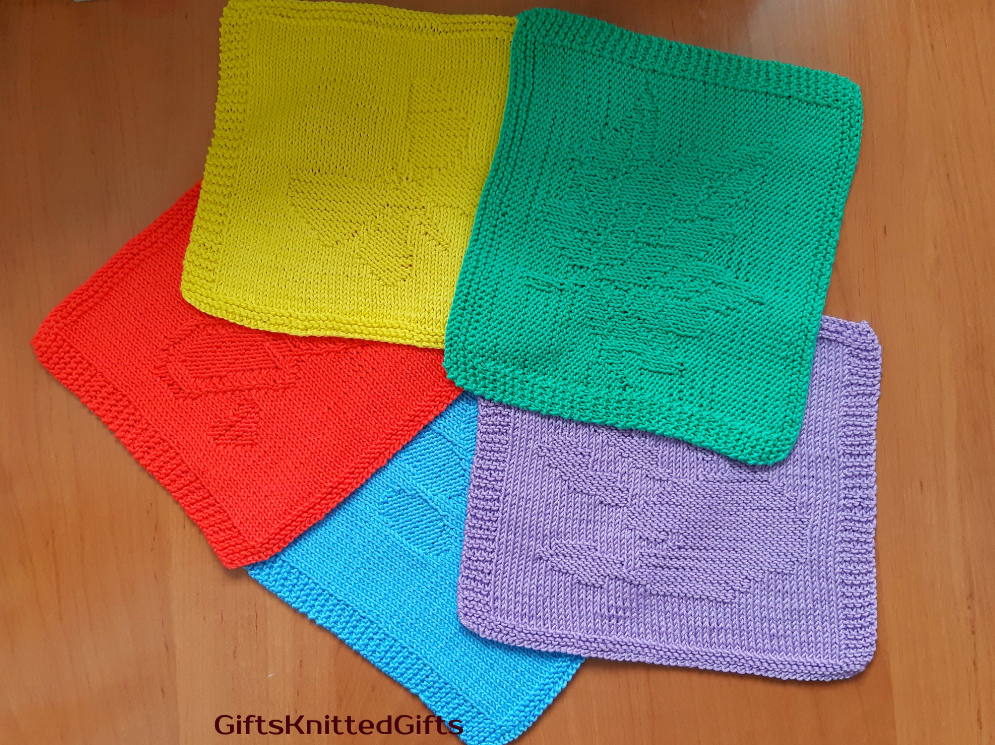 Dishcloths cotton 100 Dishcloths in 5 designs Knitted Etsy