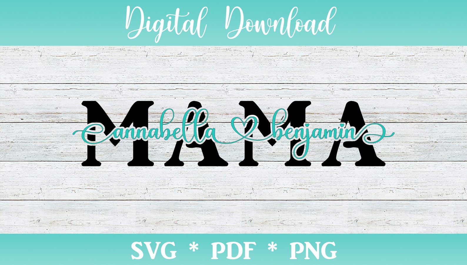 Custom SVG Monogram Mom with kids names Mother's Day  Etsy