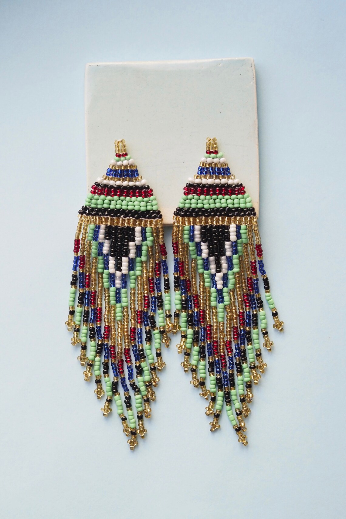 Indian Style Beaded Earrings, Colorful Ethnic Earrings Etsy