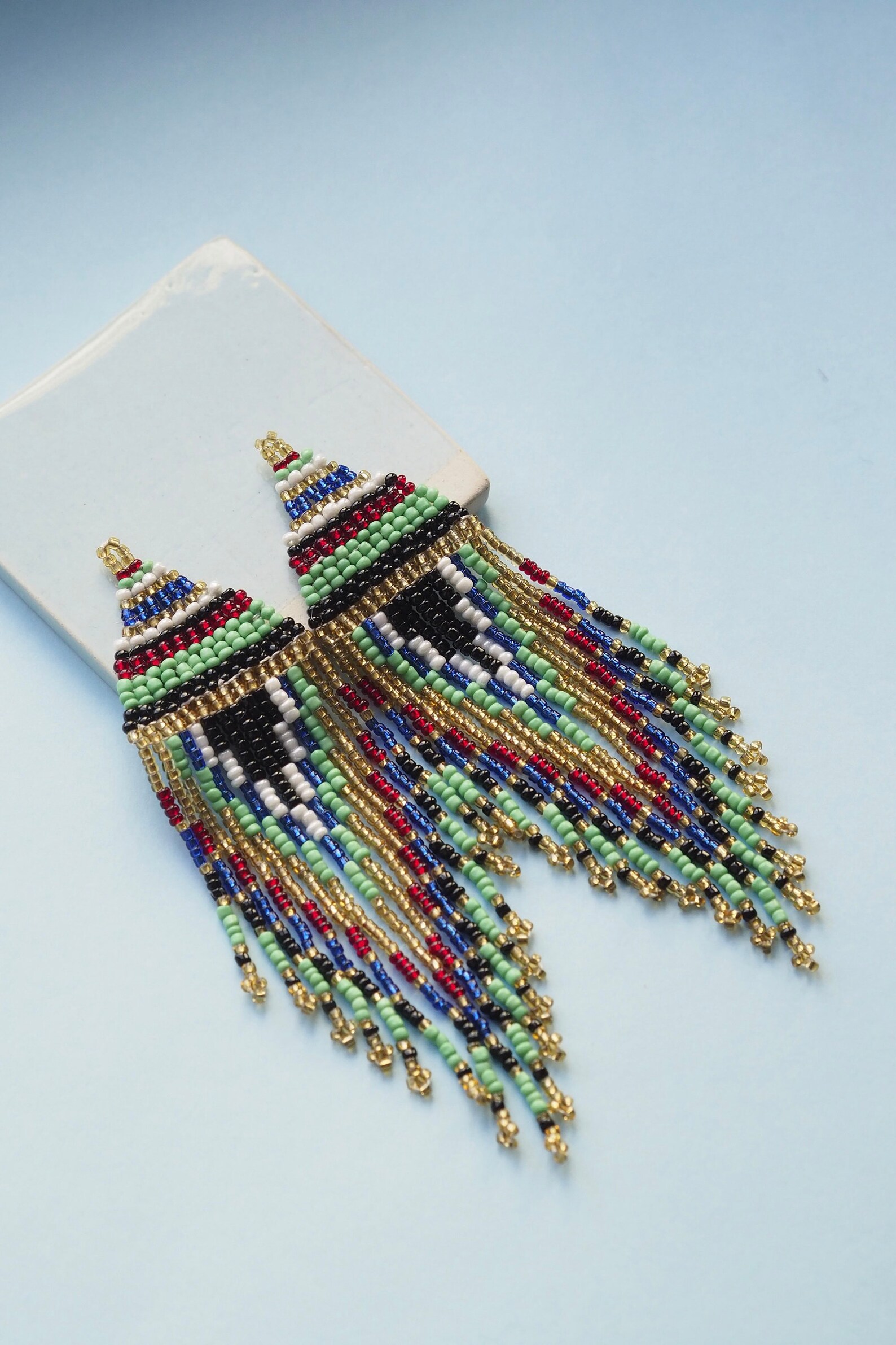 Indian Style Beaded Earrings, Colorful Ethnic Earrings Etsy