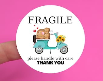 Fragile Handle With Care Stickers | 2" Inch Small Business Stickers | Packaging Labels | Mailing Labels | Wholesale Stickers