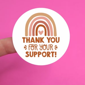Boho Thank You For Your Support Stickers, 2 inch Stickers, Business Stickers, Thank you for supporting my small business, Wholesale Stickers