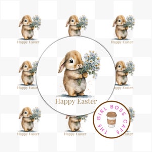 NEU Frohe Ostern Aufkleber, Baby Hase, Osterwünsche, Frühling Aufkleber, Niedliche Aufkleber, Frühling Aufkleber, Großhandel Aufkleber