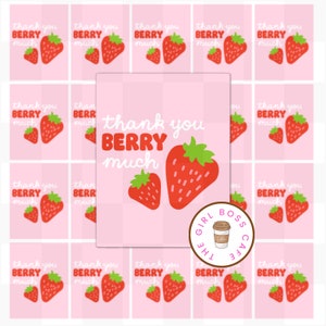 Merci beaucoup Berry ! Stickers de remerciement, Stickers petites entreprises, Merci d'avoir acheté des petits stickers