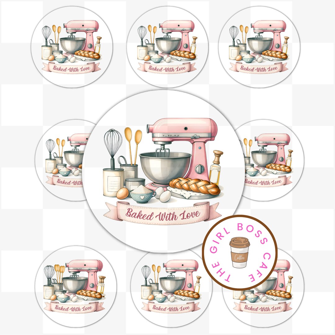 Backen Sticker Baking Stickers, Baked With Love, Baking Small Business Stickers ...