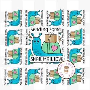 Snail Mail Love Stickers, Pen Pal Stickers, Small Business Stickers, Cute Packaging Stickers, Wholesale Stickers