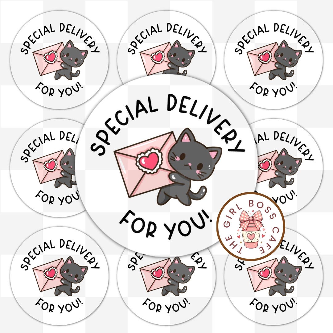 Special Delivery Stickers | Small Business Packaging Labels | Kitty ...