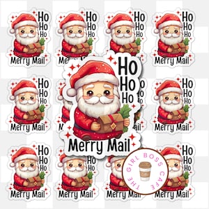 Messages joyeux, Père Noël, Stickers Noël, Stickers Joyeuses Fêtes, Stickers Emballage Mignon, Stickers Petites Entreprises, Grossistes Autocollants