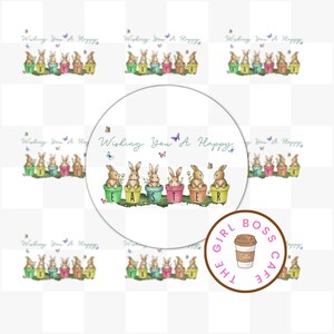 Je vous souhaite de joyeuses Pâques autocollants, lapins de Pâques, souhaits de Pâques, étiquettes de courrier, autocollants de printemps, autocollants en gros