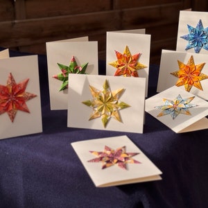 Weihnachtskarten 3er Set | 3D Stern | Handmade