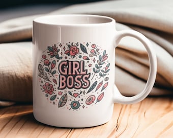 Girl Boss Mug, Birthday Gift, Employee Co-Worker Gift, Mother Gift, Christmas Gift, Positive Happy Gift, Student Gift