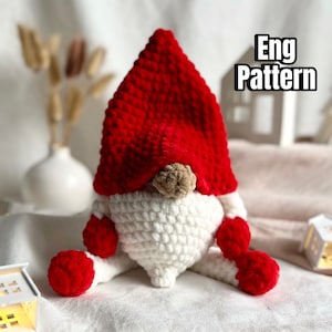 Crochet pattern Christmas gnome, crochet Christmas decor pattern