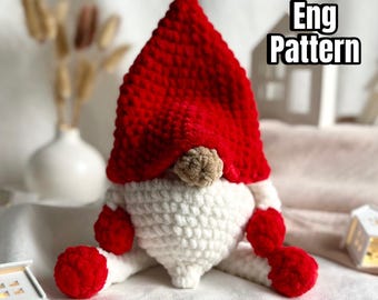Patrón de crochet gnomo navideño, patrón de crochet decoración navideña