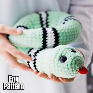 Crochet pattern Snake, Pattern in English, Amigurumi Snake