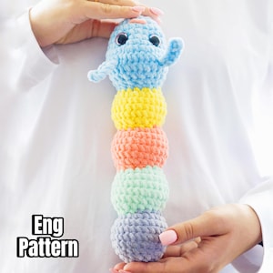 Crochet pattern Caterpillar, Pattern in English, Amigurumi Caterpillar