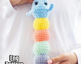Patrón de crochet Oruga, Patrón en español, Oruga amigurumi