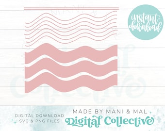 Wavy Lines Stencil SVG | Template Svg  | For Tumblers | Cut File | Digital File for Cricut Silhouette - Commercial Use