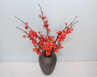 Rama artificial de ciruelo en flor, tallos de flores artificiales de calicanto, flores artificiales para jarrón, arreglo floral de primavera para decoración de bodas.