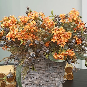Ramo falso de Murraya Paniculata, paquete de jazmín naranja con follaje y fruta, artesanía de flores artificiales, decoración floral del hogar, arreglo de fiesta