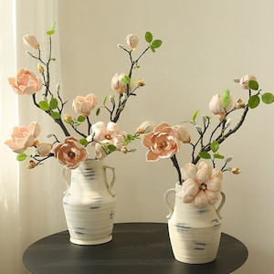 Magnolia Branch with Bud, Artificial Magnolia Flower Stem, Home Floral Decor, Wedding Party Flower Arrangement Centerpiece, for Bouquet Arch