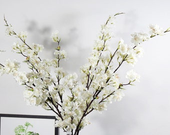 Künstliche Kirschblüten Gesteck Fake Pfirsich Blumen Dekoration Lange Ast Fake Floral Wohnzimmer Boden Vase Bloom DIY Fotografie Prop
