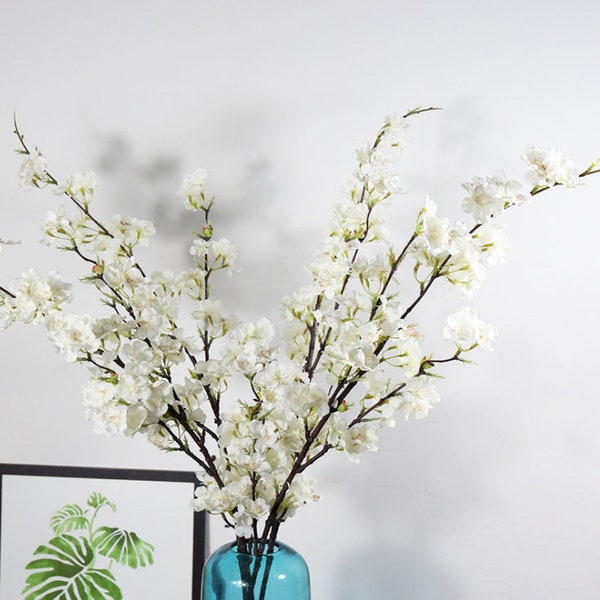 Künstliche Kirschblüten Gesteck Fake Pfirsich Blumen Dekoration Lange Ast Fake Floral Wohnzimmer Boden Vase Bloom DIY Fotografie Prop