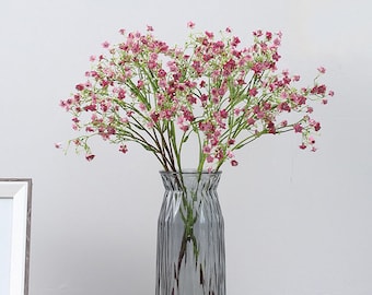 Artificial Baby's Breath Stem with Bud, Faux Small Wild Flower, Wedding Party Floral Arrangement, Home Spray Decor, Bouquet Garland Material