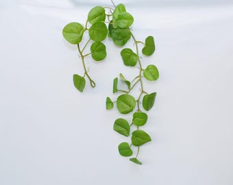 Guirnalda artificial de filodendro colgante, guirnalda de hojas verdes artificiales, planta trepadora realista en forma de corazón para decoración de pared, fondo para bodas, relleno para cestas.