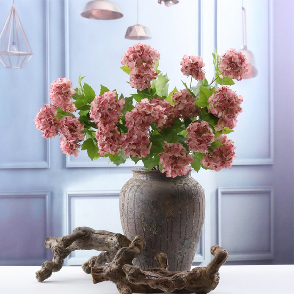 Artificial Red Hydrangea Arrangement Silk Flowers for Wedding Etsy